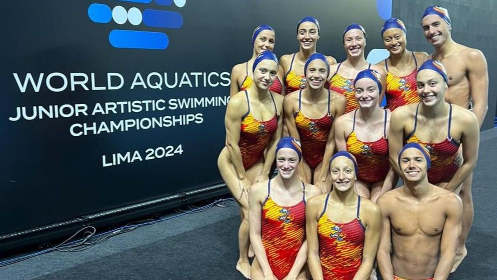 La selecciónn española de natación artística en el Mundial Júnior de Lima