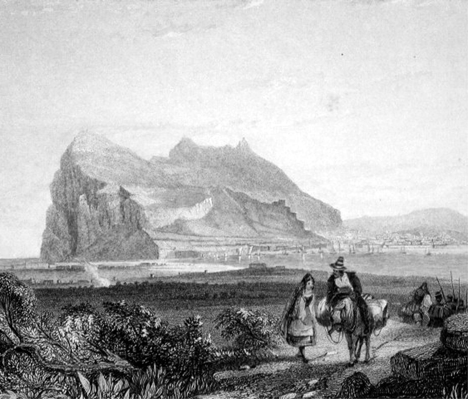 Imagen de época del peñón de Gibraltar.