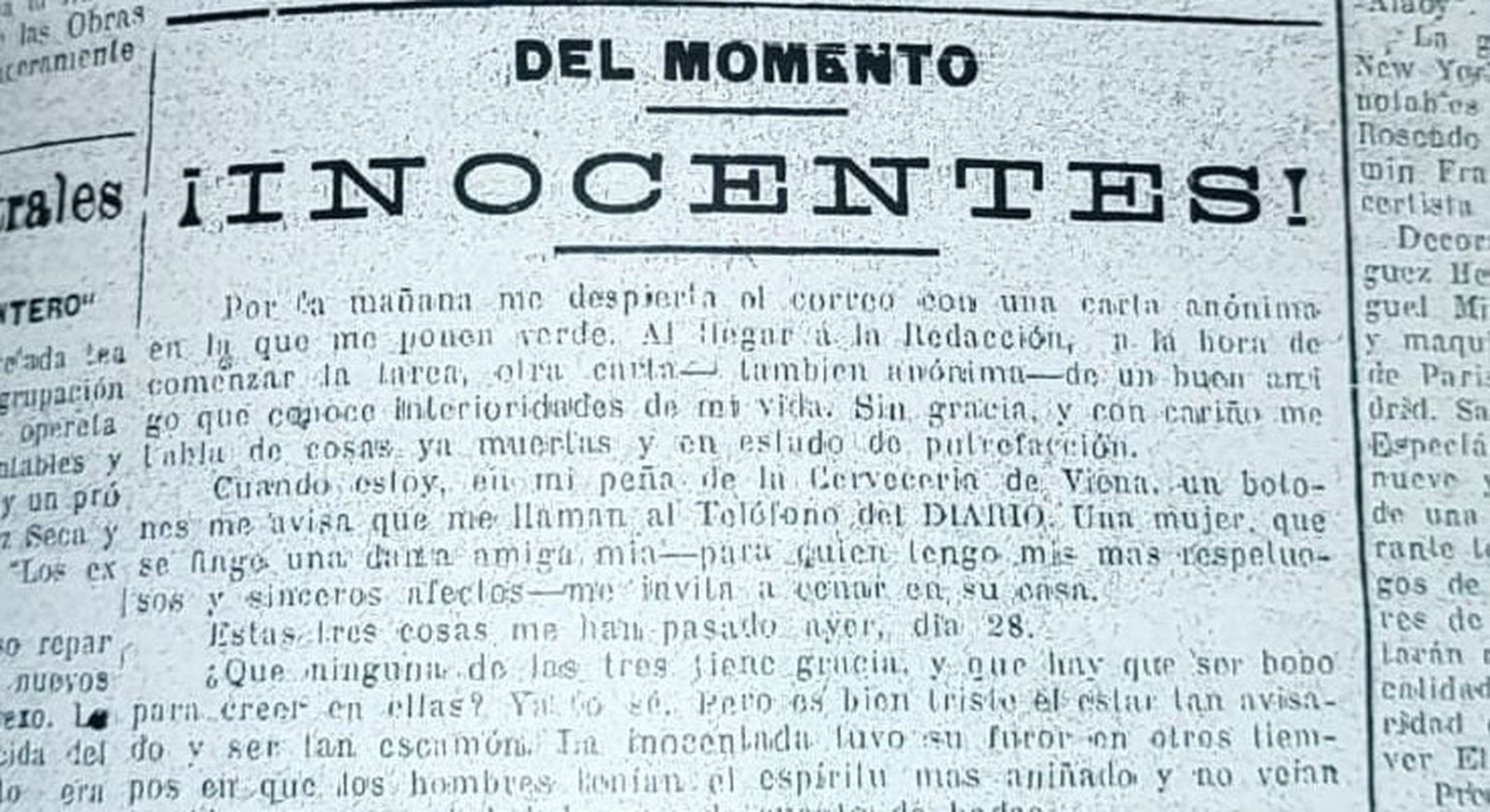 Recorte de la inocentada.
