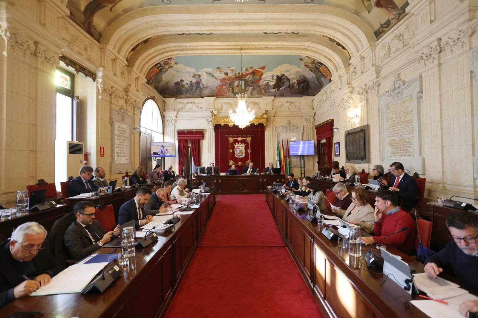 Vista del pleno del Ayuntamiento de Málaga, este lunes.