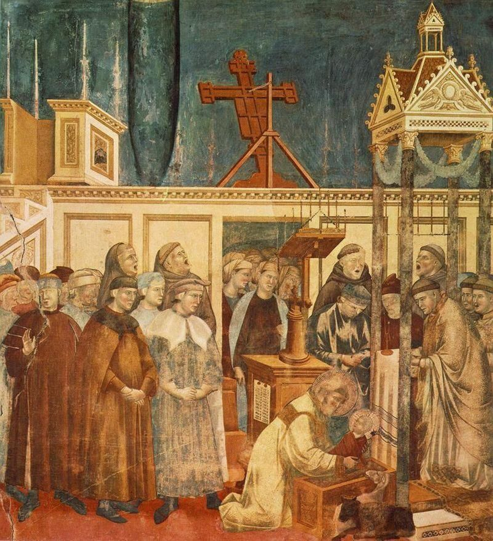 El Belén de Greccio es la trigésima escena de las veintiocho que componen el conjunto de frescos sobre la historia de San Francisco.