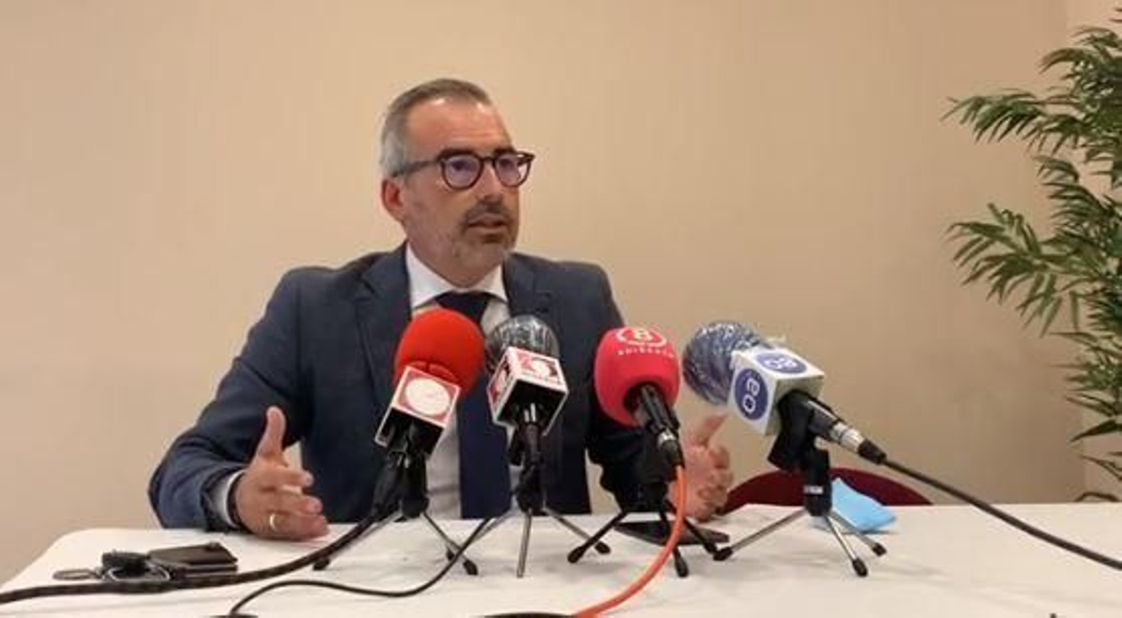 Crespo Sánchez, en la rueda de prensa de su despedida.