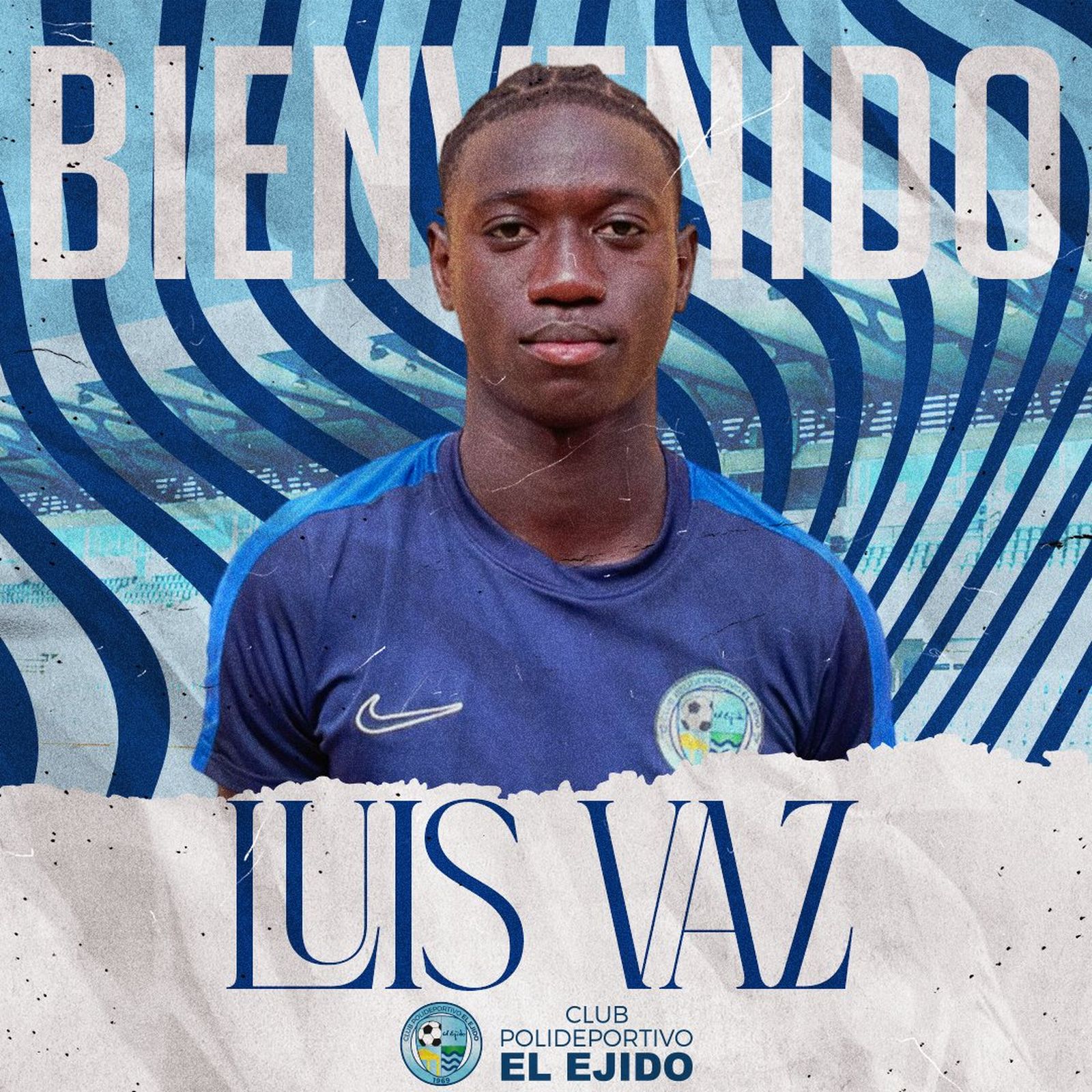 Cartel con el que el conjunto ejidense anunciaba la incorporación de su nuevo futbolista.