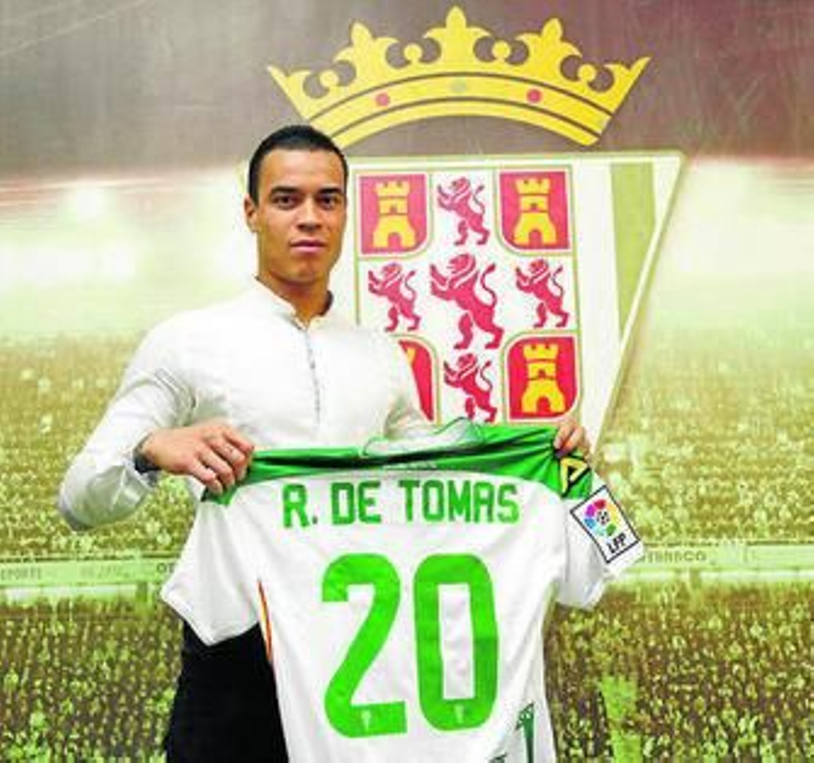 Raúl de Tomás, durante su presentación como jugador del Córdoba.