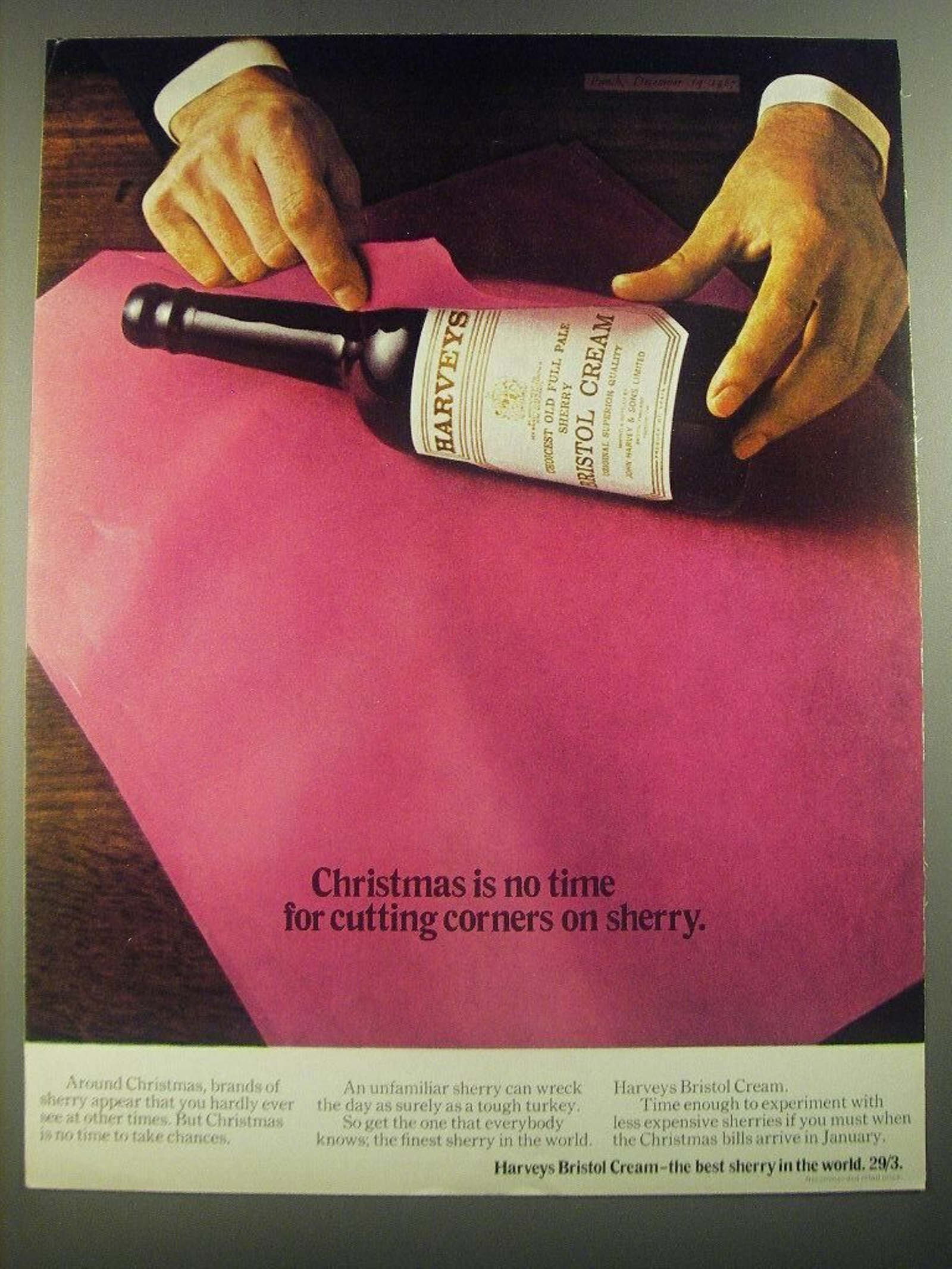 Publicidad de Harveys para la Navidad de 1967.