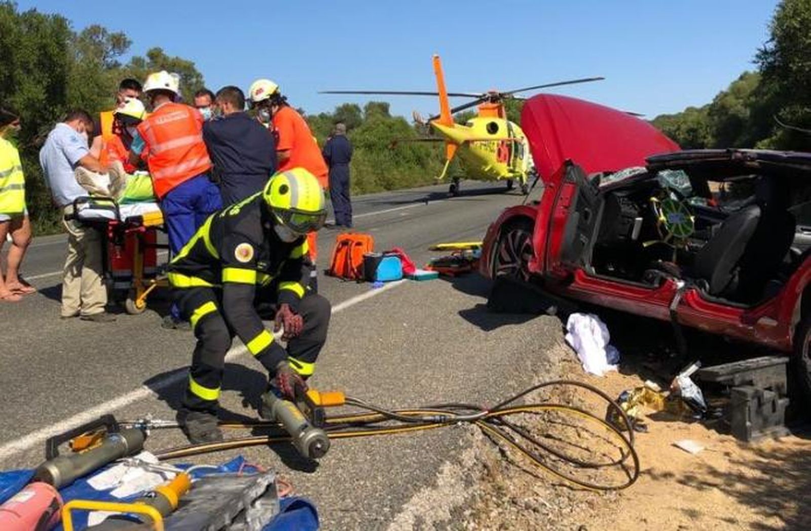 Estado del vehículo en el que viajaba el conductor accidentado.