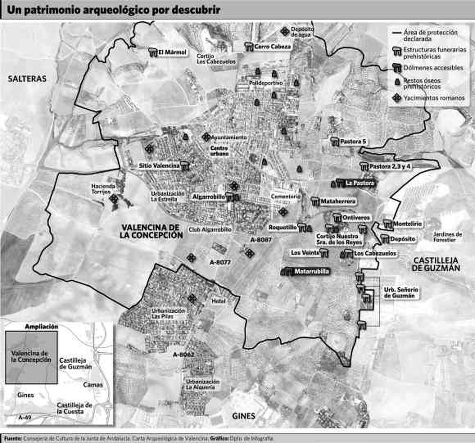 El área de Valencina contará con un parque cultural de 500 hectáreas