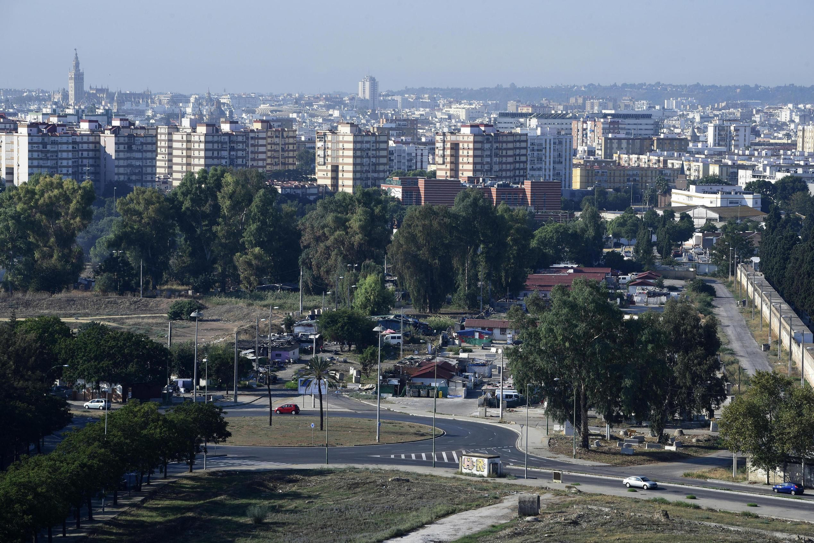 Vista aérea del asentamiento chabolista, que data de 1932.