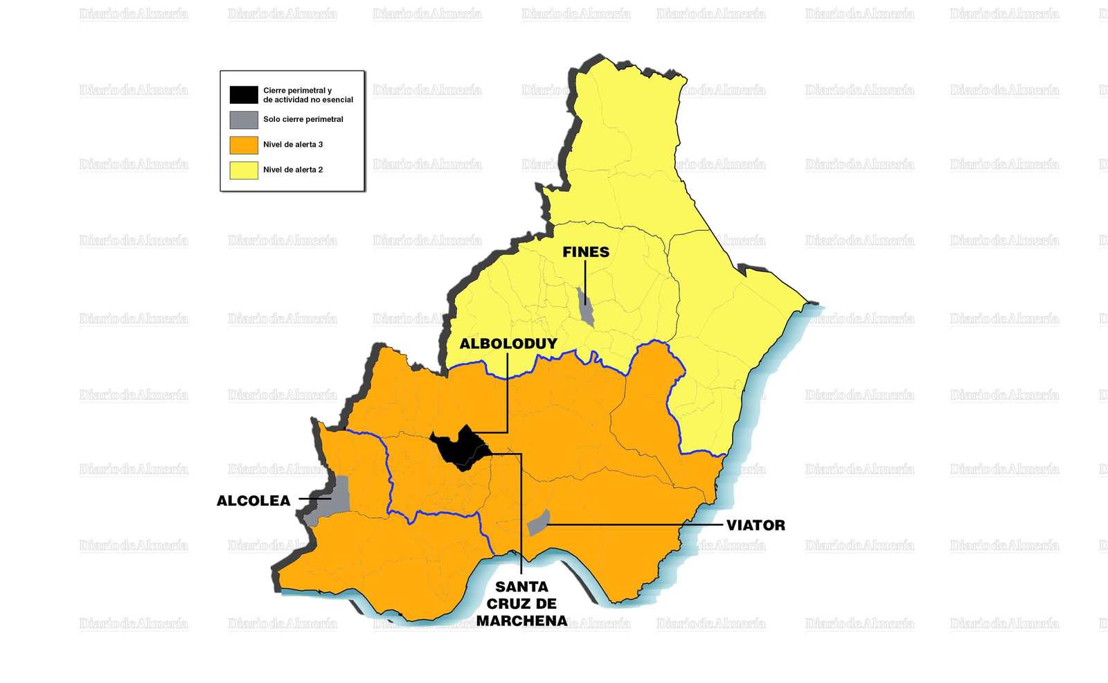 Mapa de los municipios con cierre perimetral y/o de actividad desde el 9 de abril.