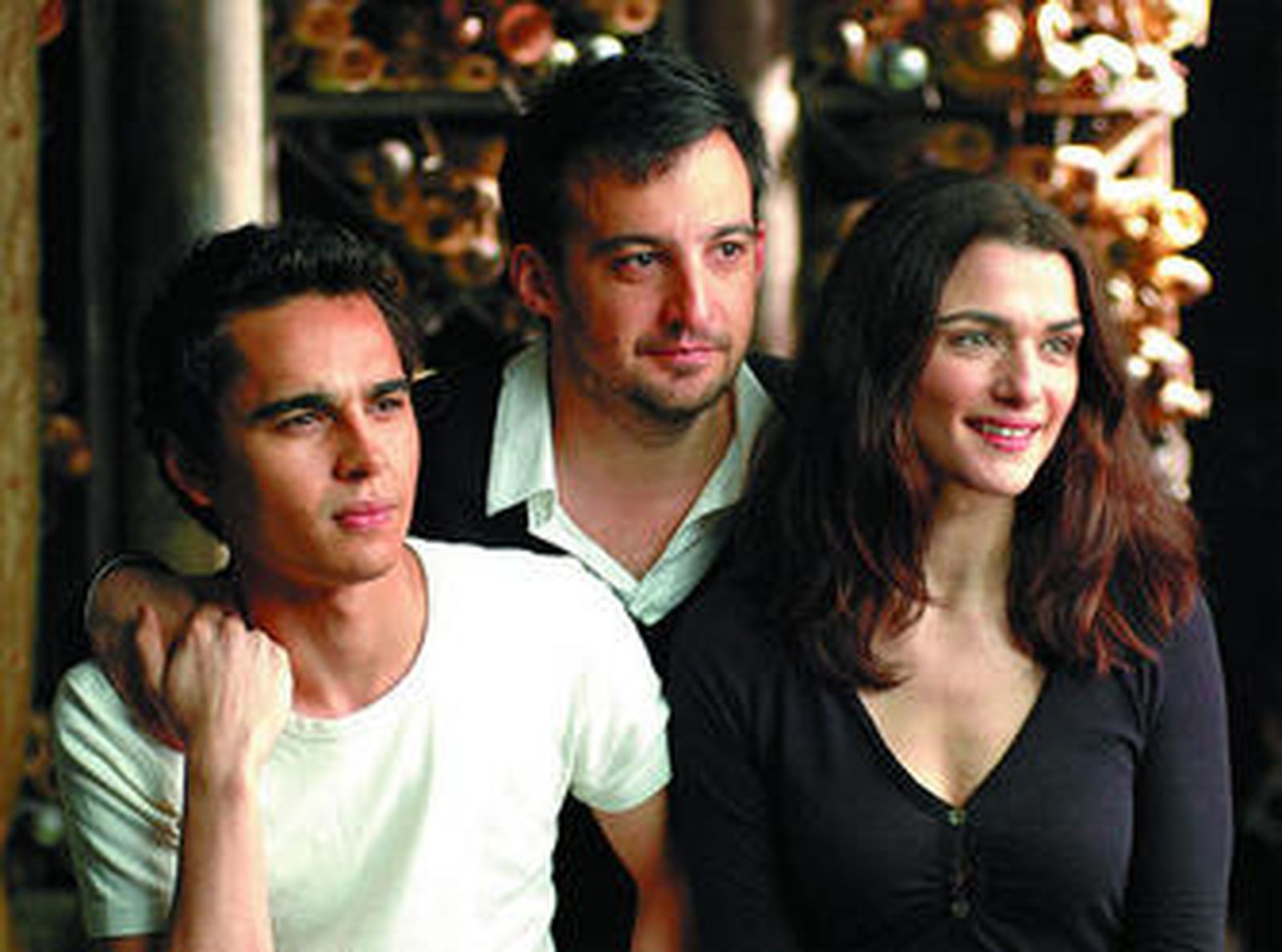 Max Minghella, Alejandro Amenábar y Rachel Weisz.