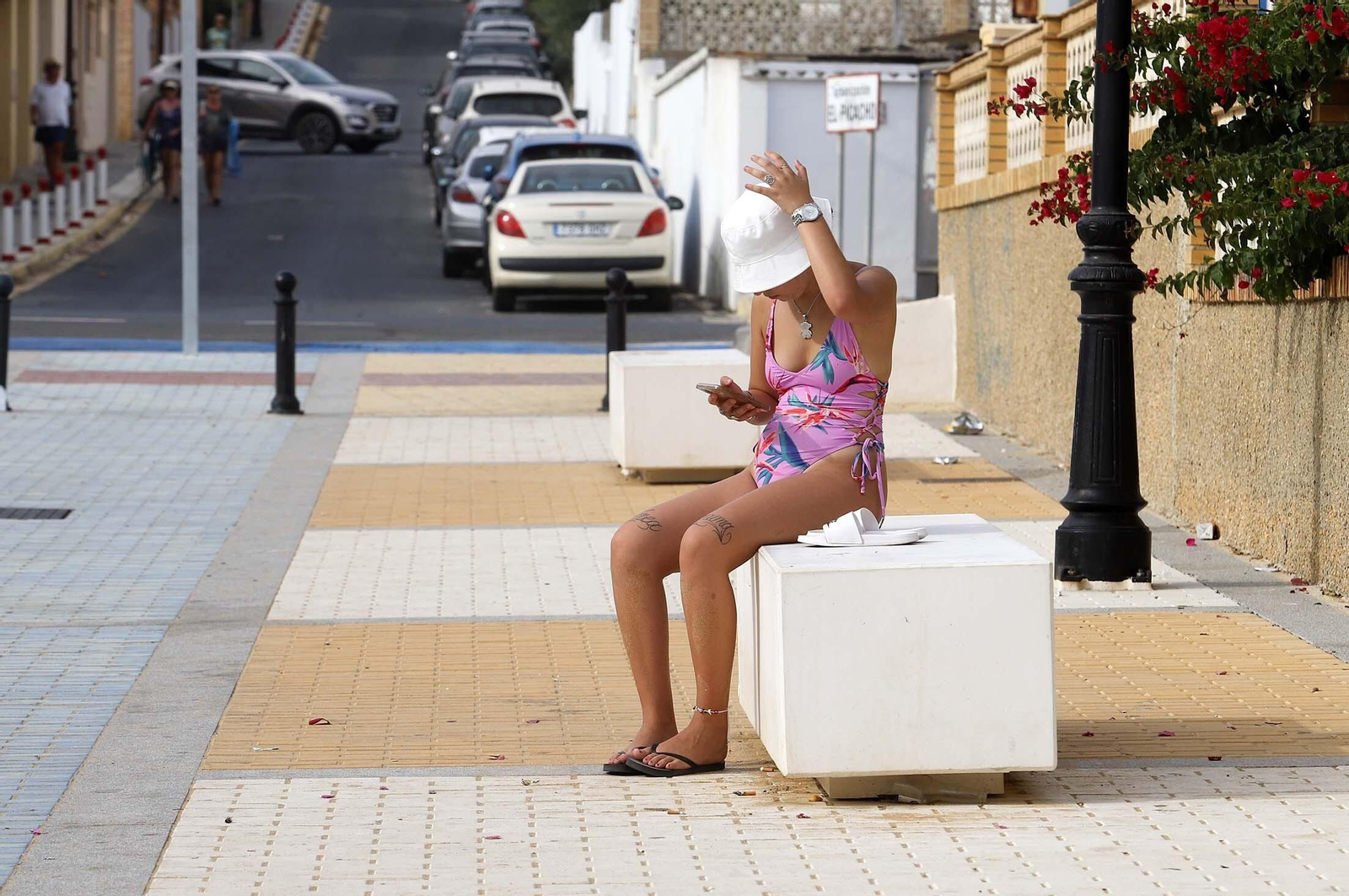 Ambiente en la playa de Mazagón en la tarde del martes, en imágenes