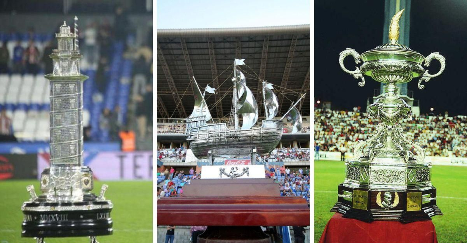 De izquierda a derecha, Trofeo Terresa Herrera, Colombino y Ramón de Carranza.