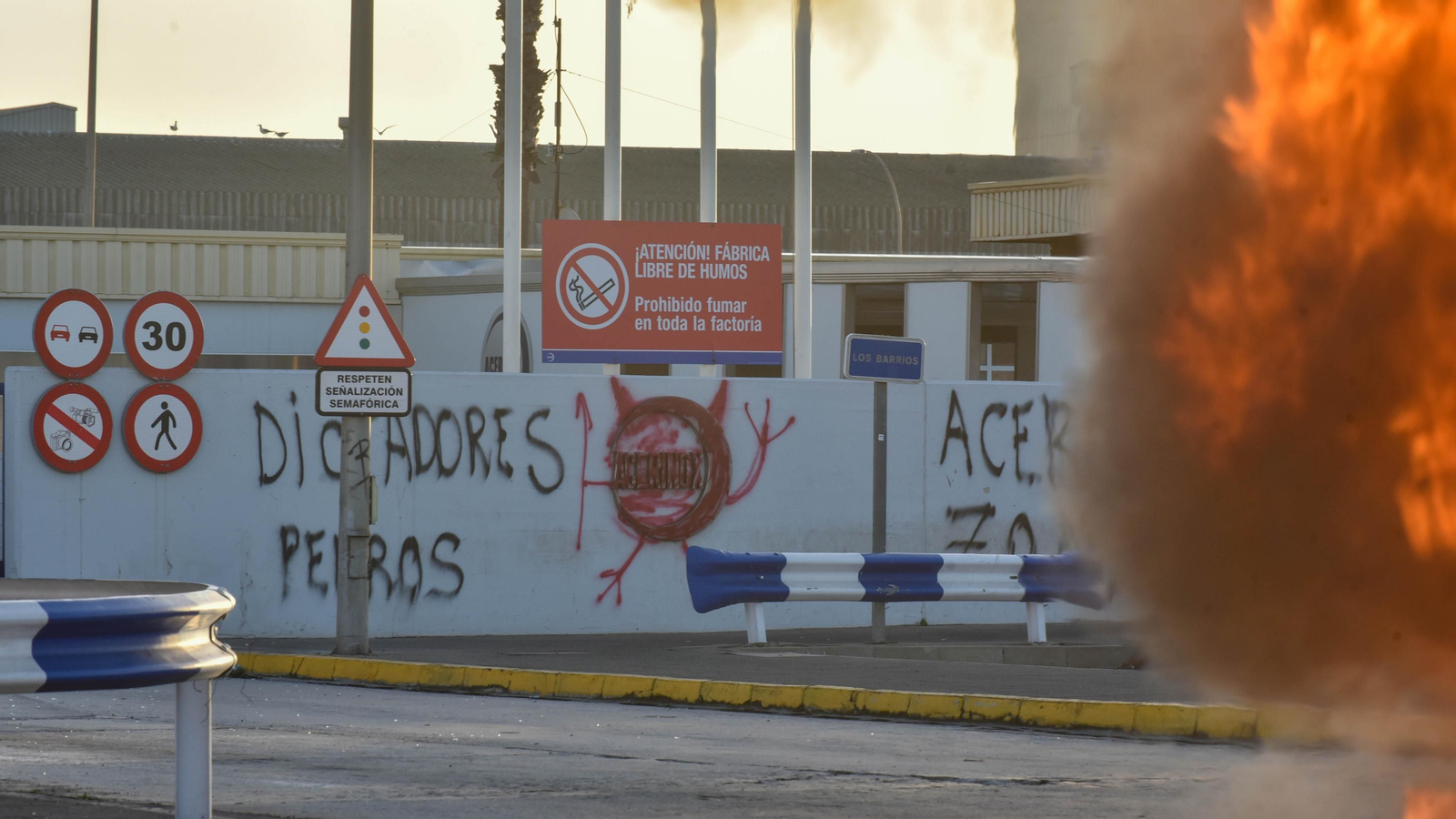Imágenes de la tercera jornada de huelga en Acerinox