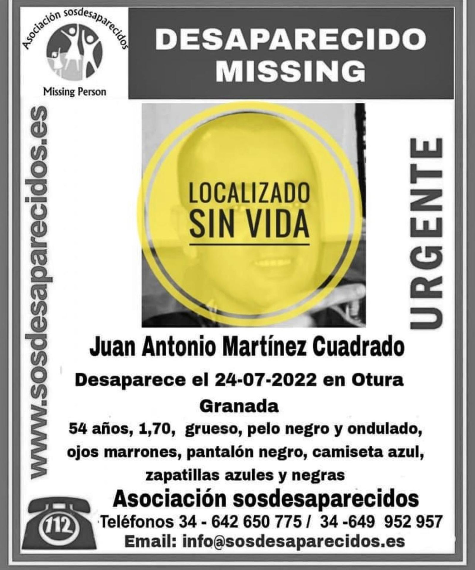 Localizado sin vida el hombre desaparecido desde hace varios días en Otura