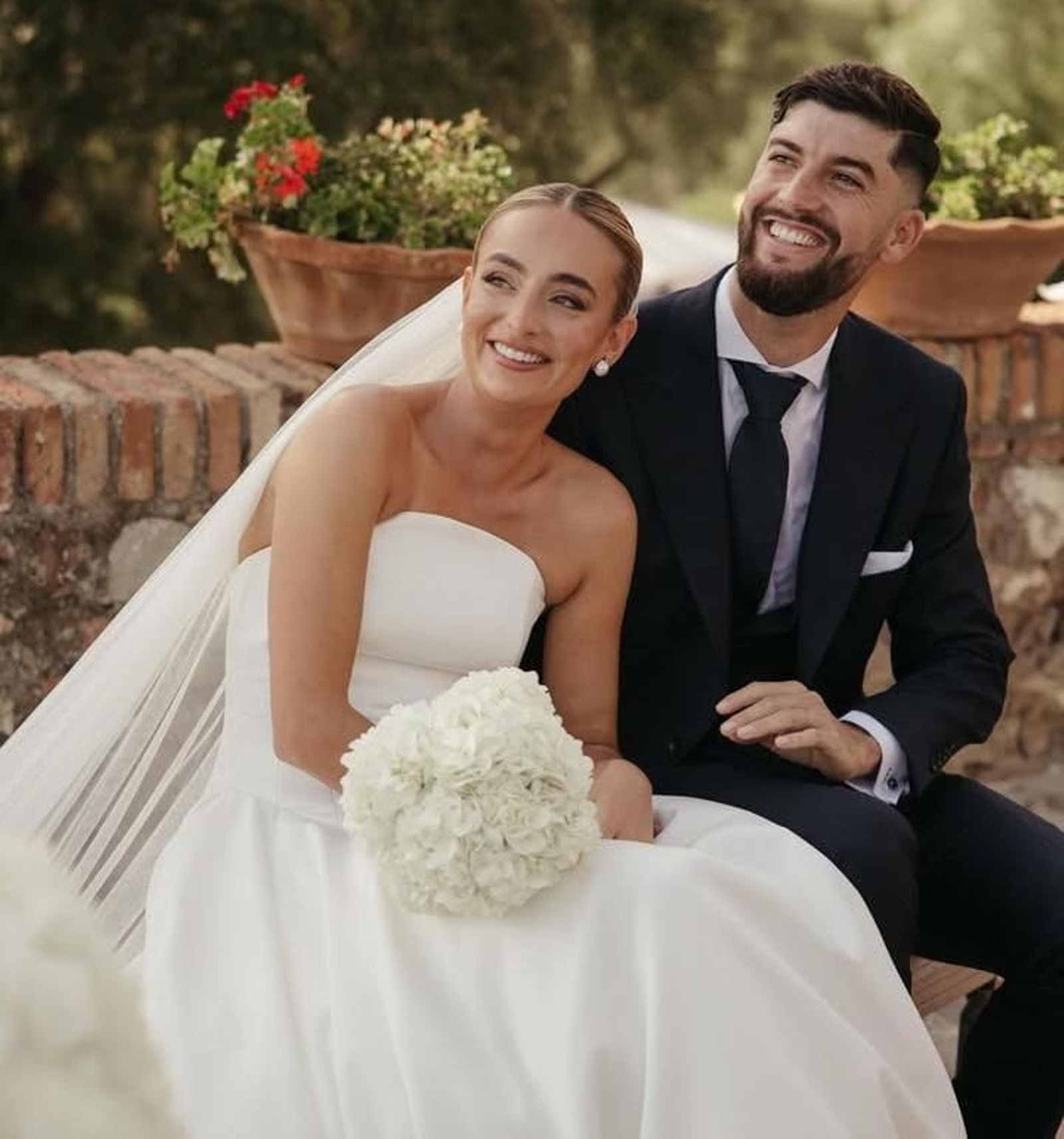 Natalia Palacios y Carlos García Carliyo, en su boda.