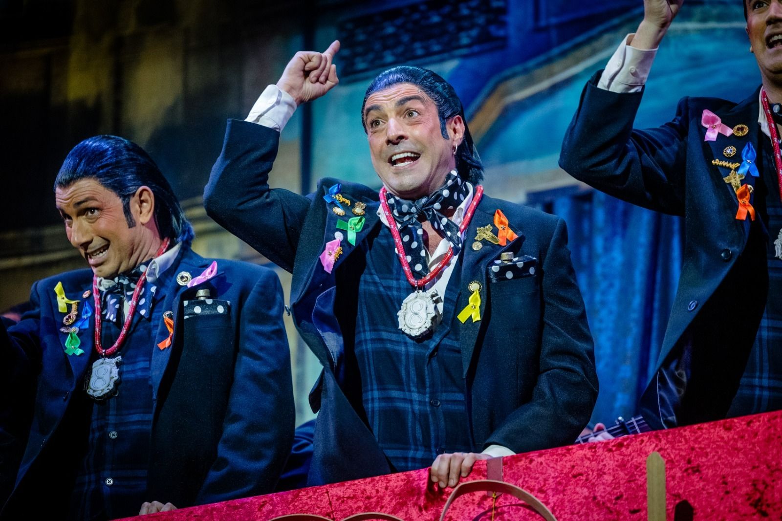 Antonio Álvarez Bizcocho durante el pase de su chirigota en la final del COAC 2026.