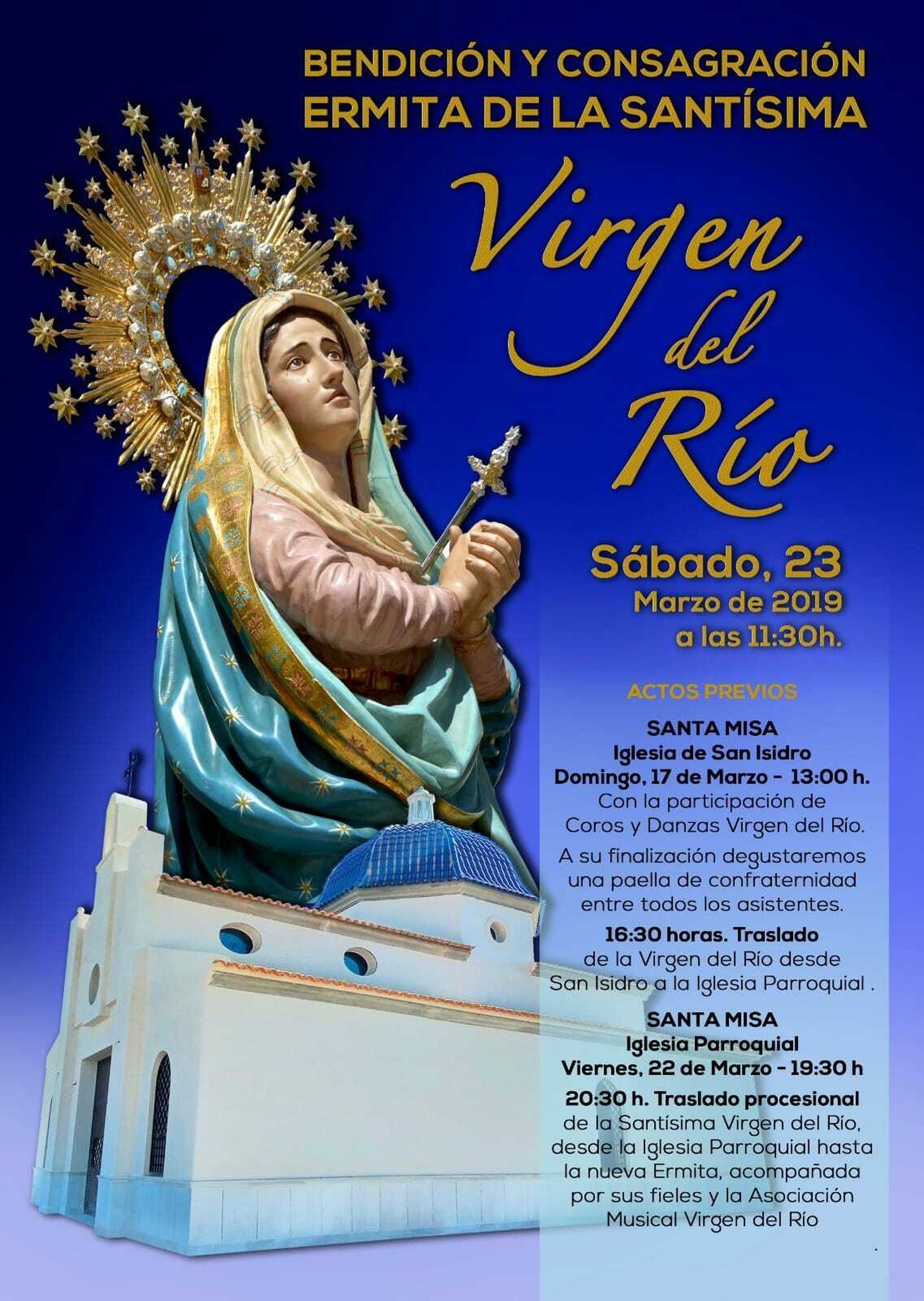 La bendición será el 23 de marzo a las 11:30.