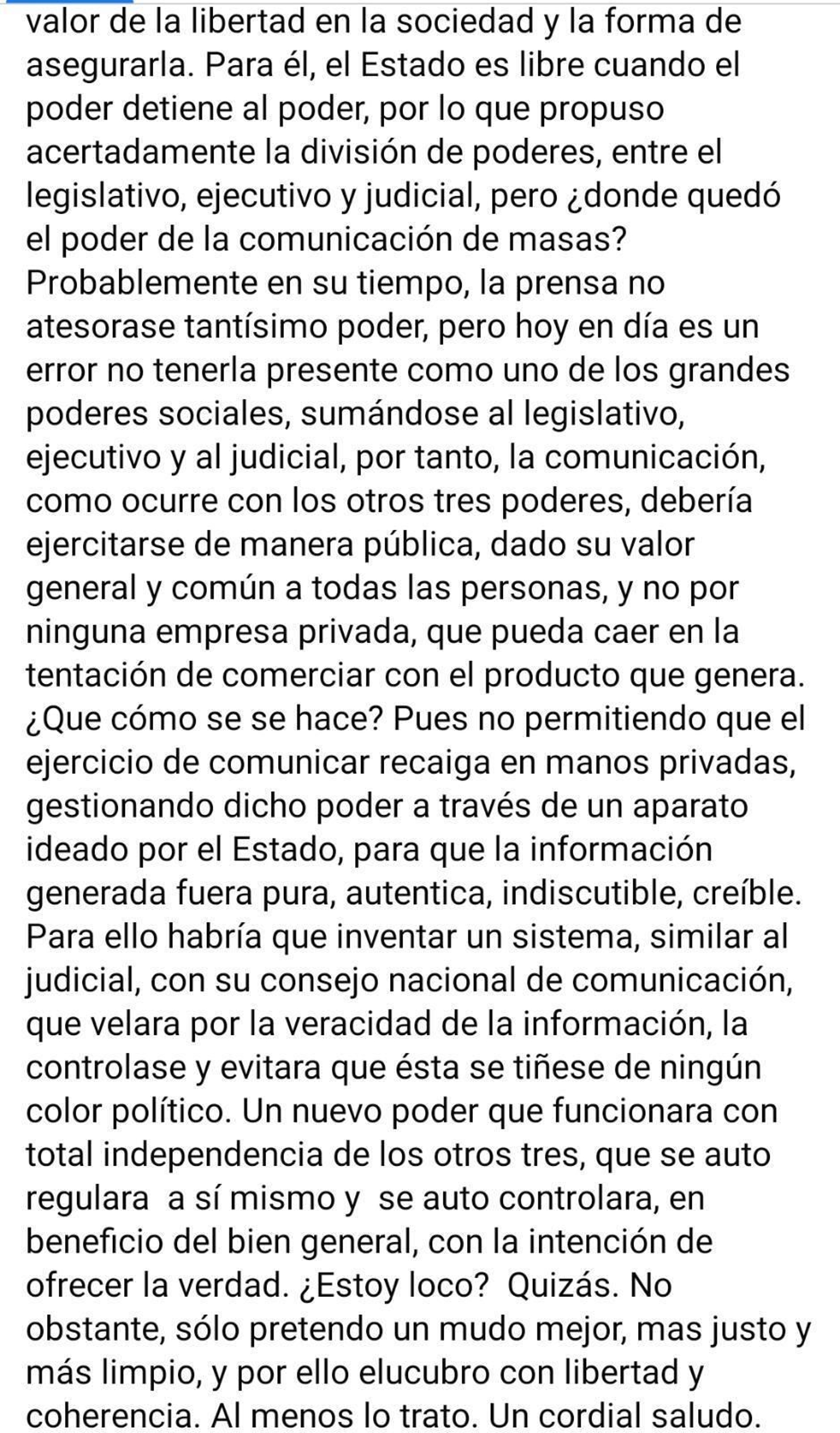 Post del edil del PSOE.