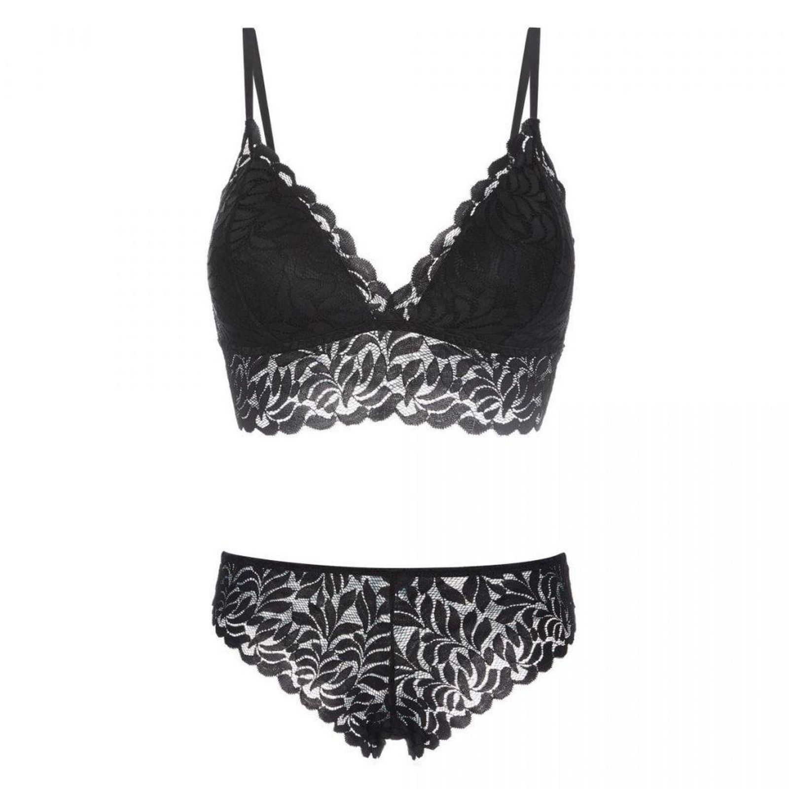 Conjunto de lencería negro de Primark.