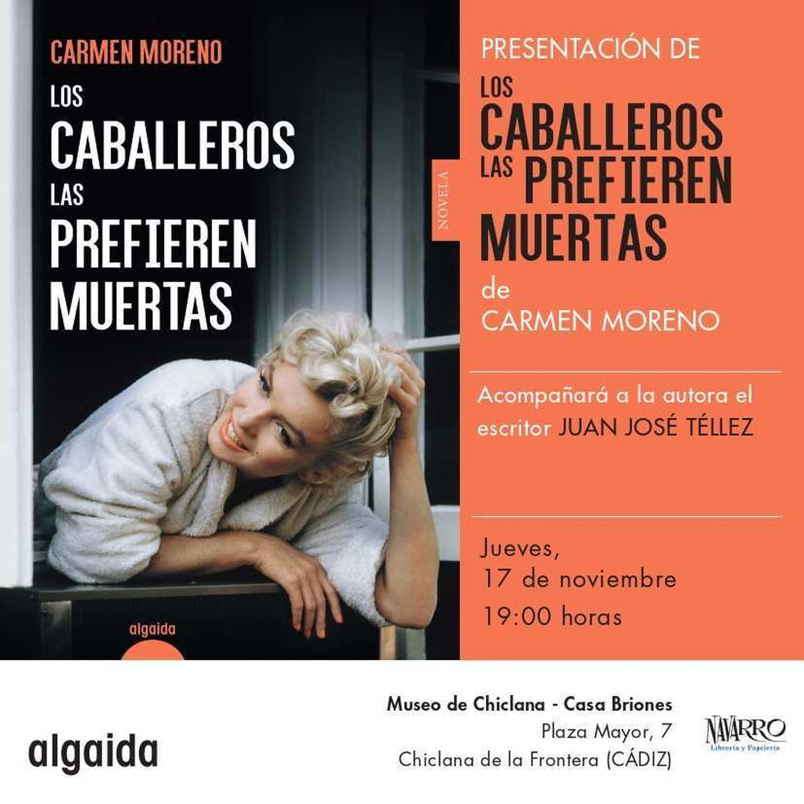 El cartel de la presentación ‘Los caballeros las prefieren muertas’, en el Museo de Chiclana.