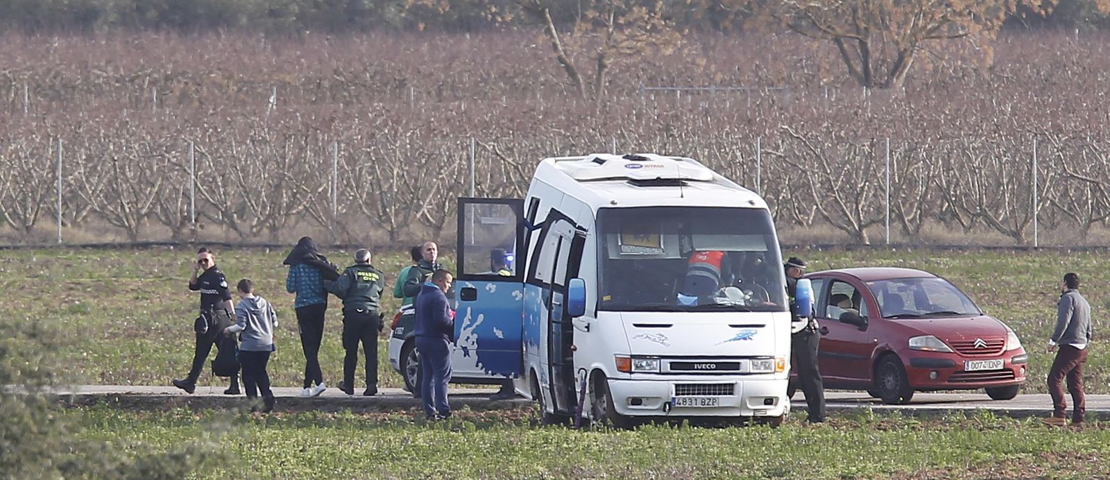 El accidente del autobús escolar, en imágenes