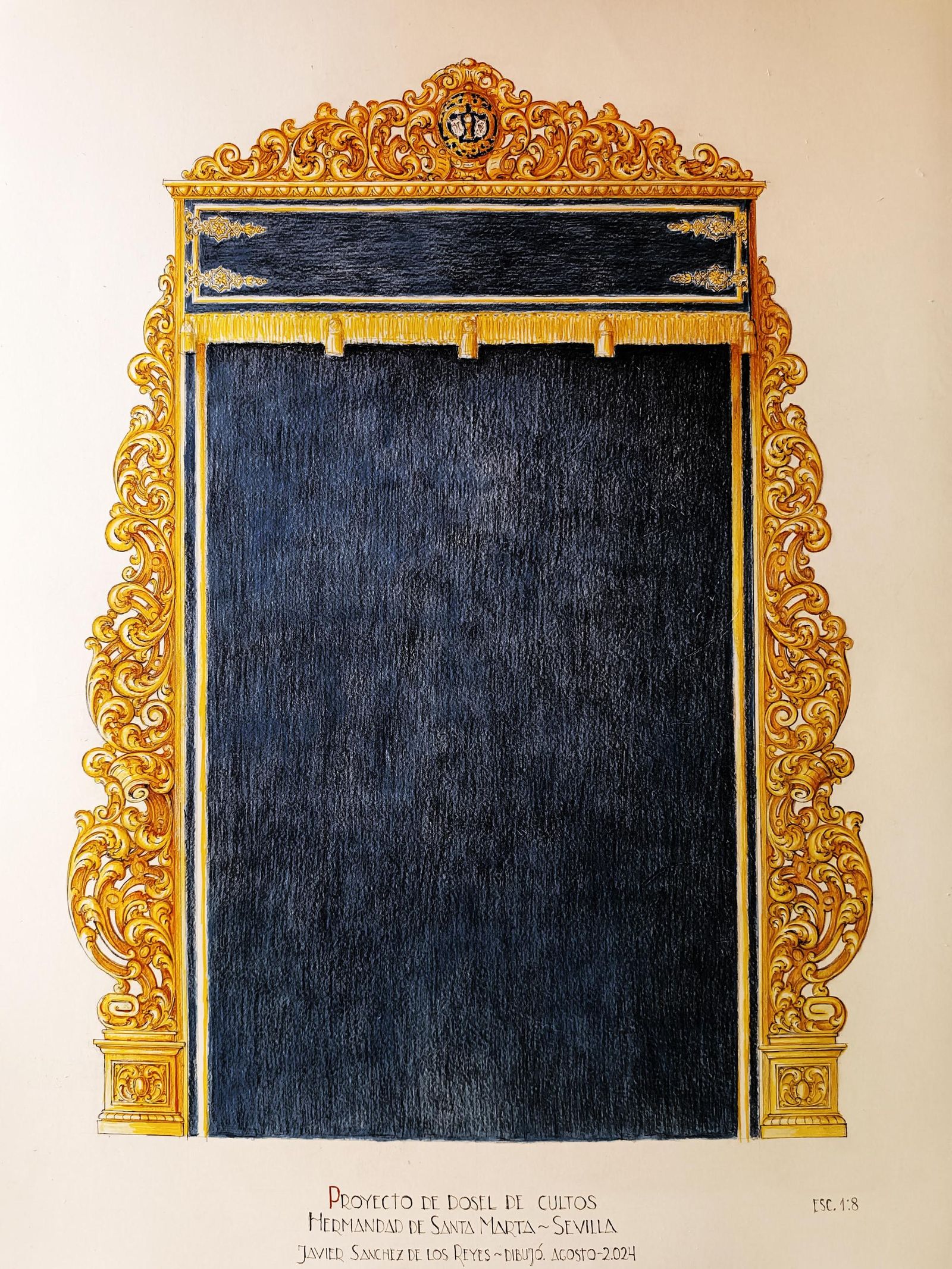 El nuevo dosel para los cultos de Santa Marta