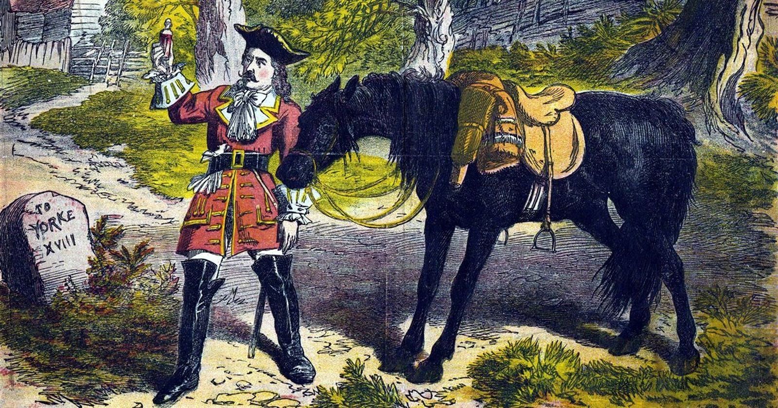 Una ilustración del bandolero británico Dick Turpin, que en parte inspira una de las nuevas series