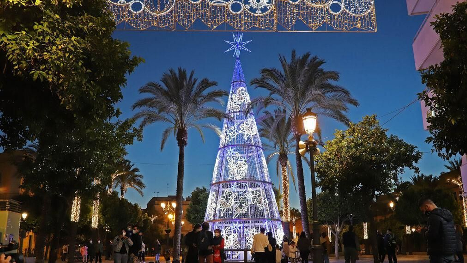 Imagen del alumbrado de Jerez en la Navidad de 2020