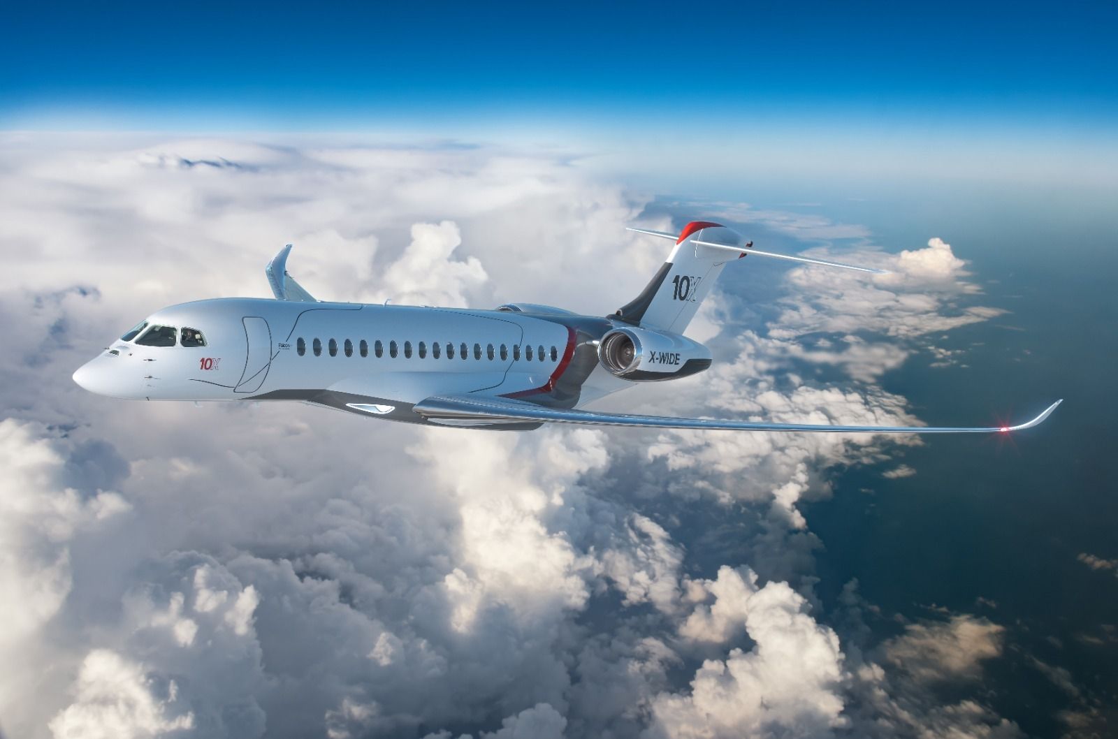 Falcon 10X de Dassault, en cuya fabricación participará el CBC de Airbus