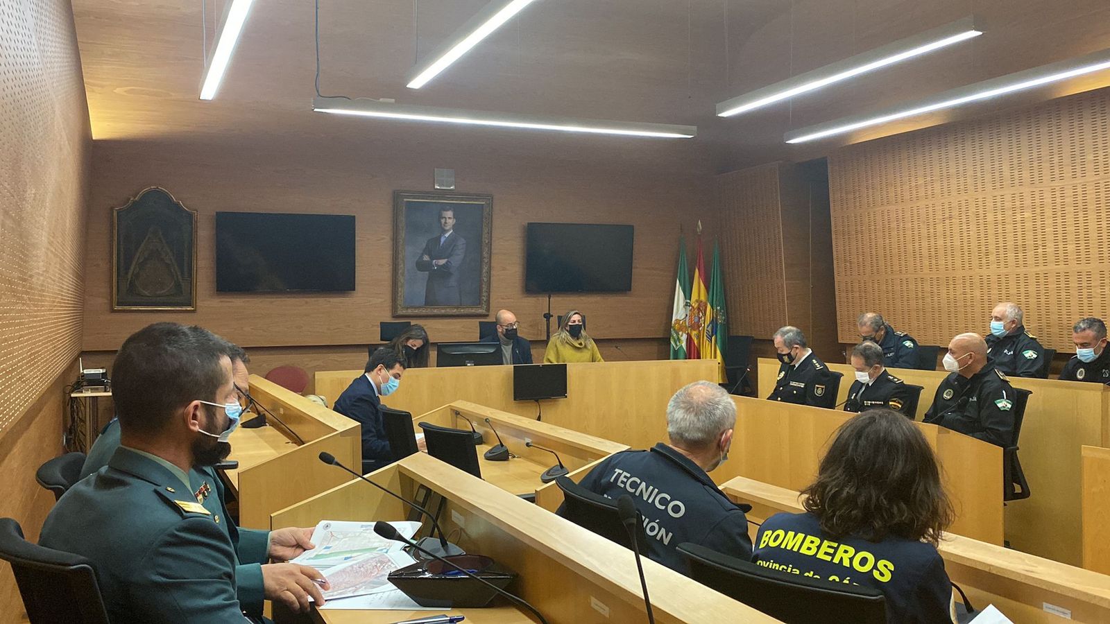 La Junta Local de Seguridad, durante su reunión de esta mañana.