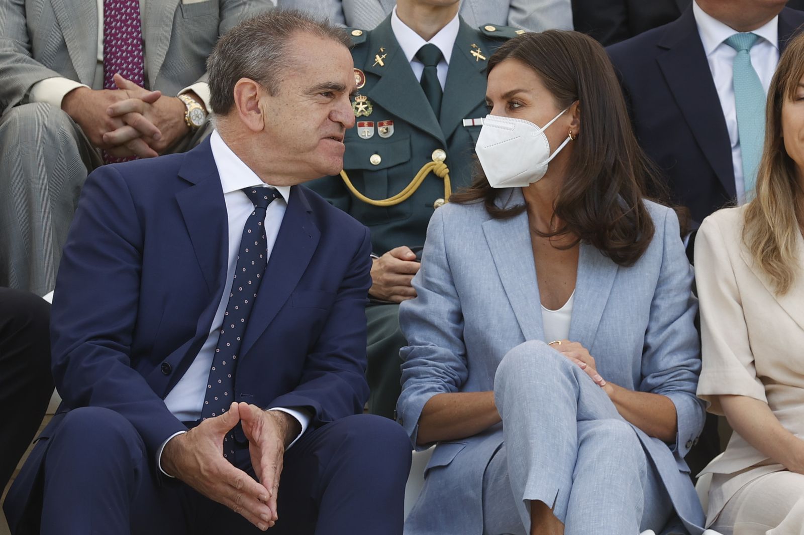 Doña Letizia hoy martes con el presidente del Consejo Superior de Deportes, José Manuel Franco