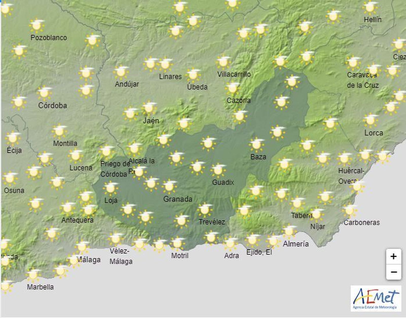 El Tiempo en Granada el 5 de abril de 2024
