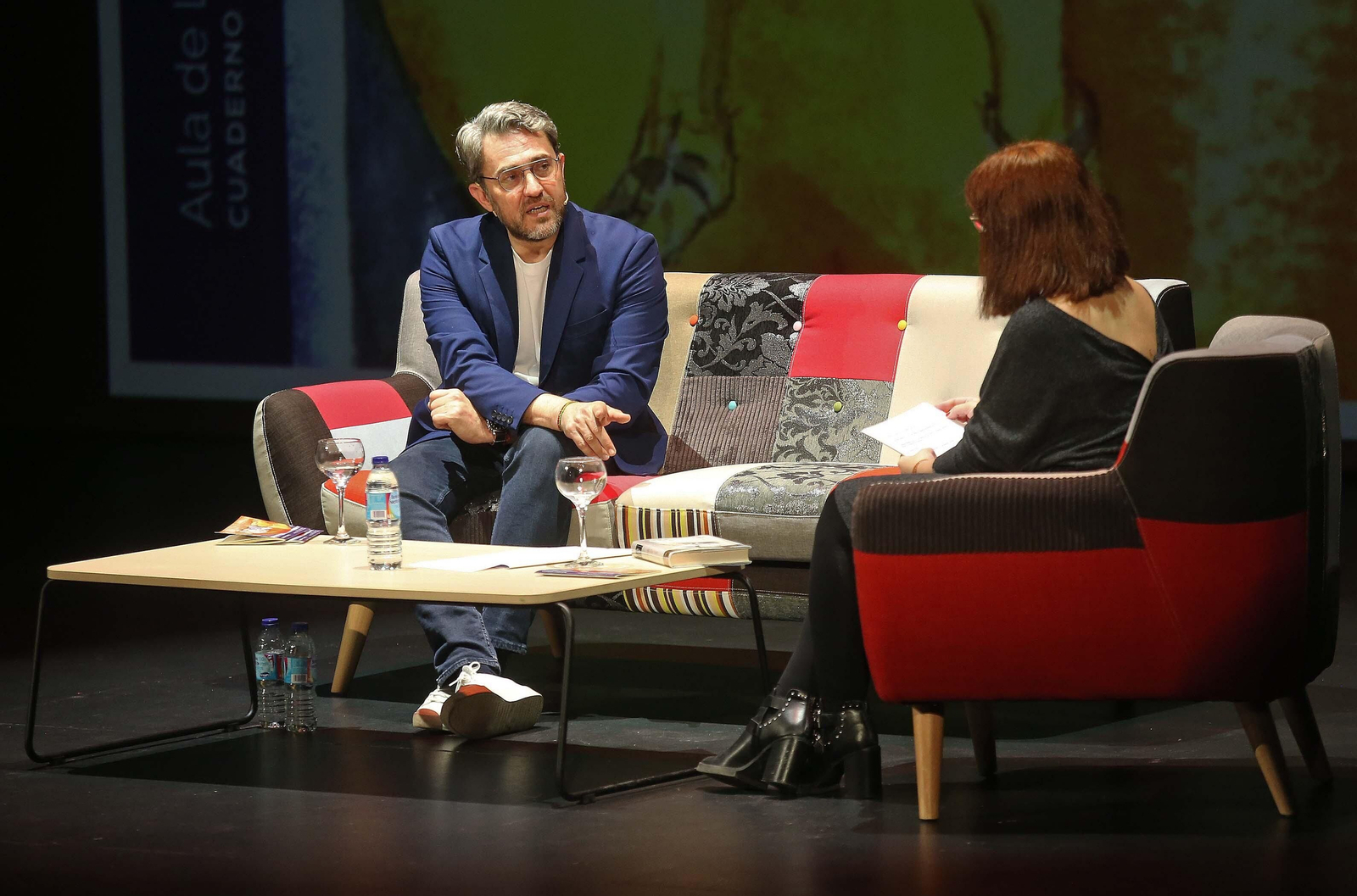 Fotos de Máximo Huertas  en los encuentros literarios del Aula de Literatura José Cadalso de San Roque.