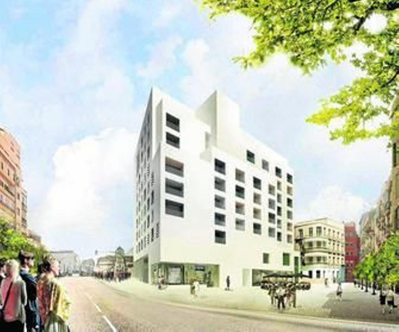 Infografía del diseño de arquitecto Rafael Moneo para el hotel de Hoyo de Esparteros.