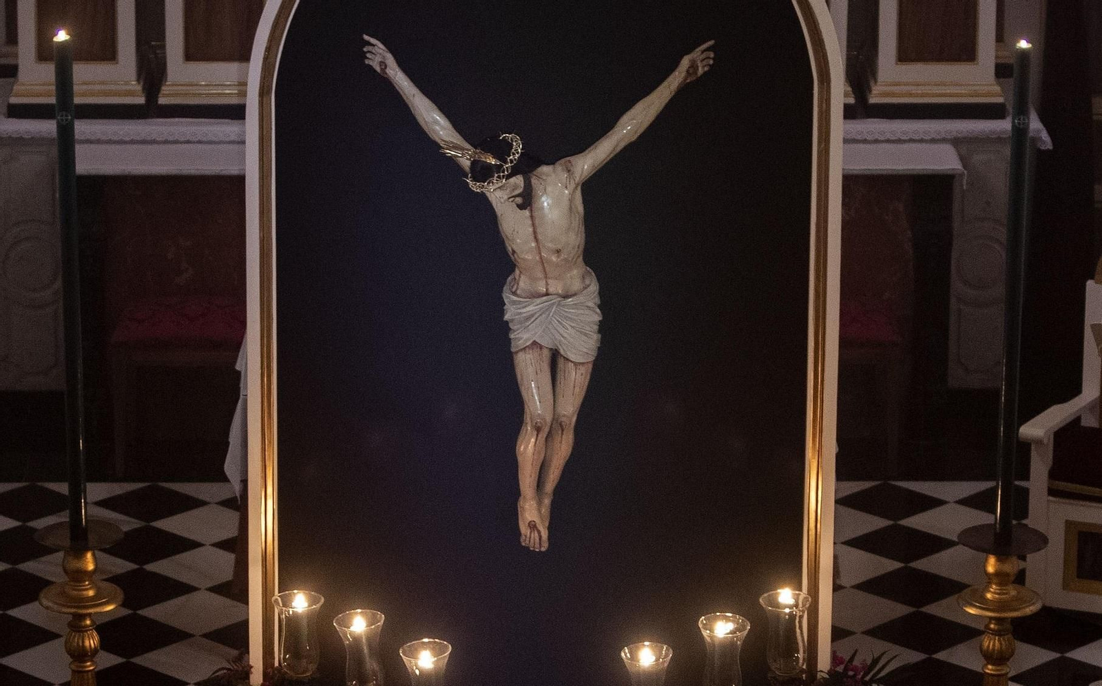 El Santísimo Cristo de Vera Cruz de San Fernando, tras su restauración, en una imagen de archivo.