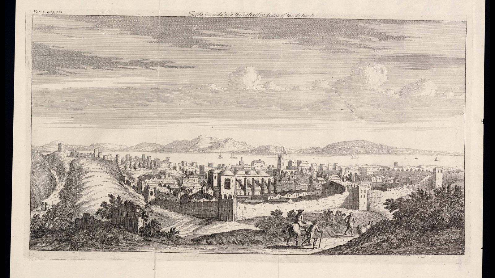 Vista General de Tarifa. Tarifa in Andalusia the Julia traducta of the antients. 1726. I. C. G. Catalunya.