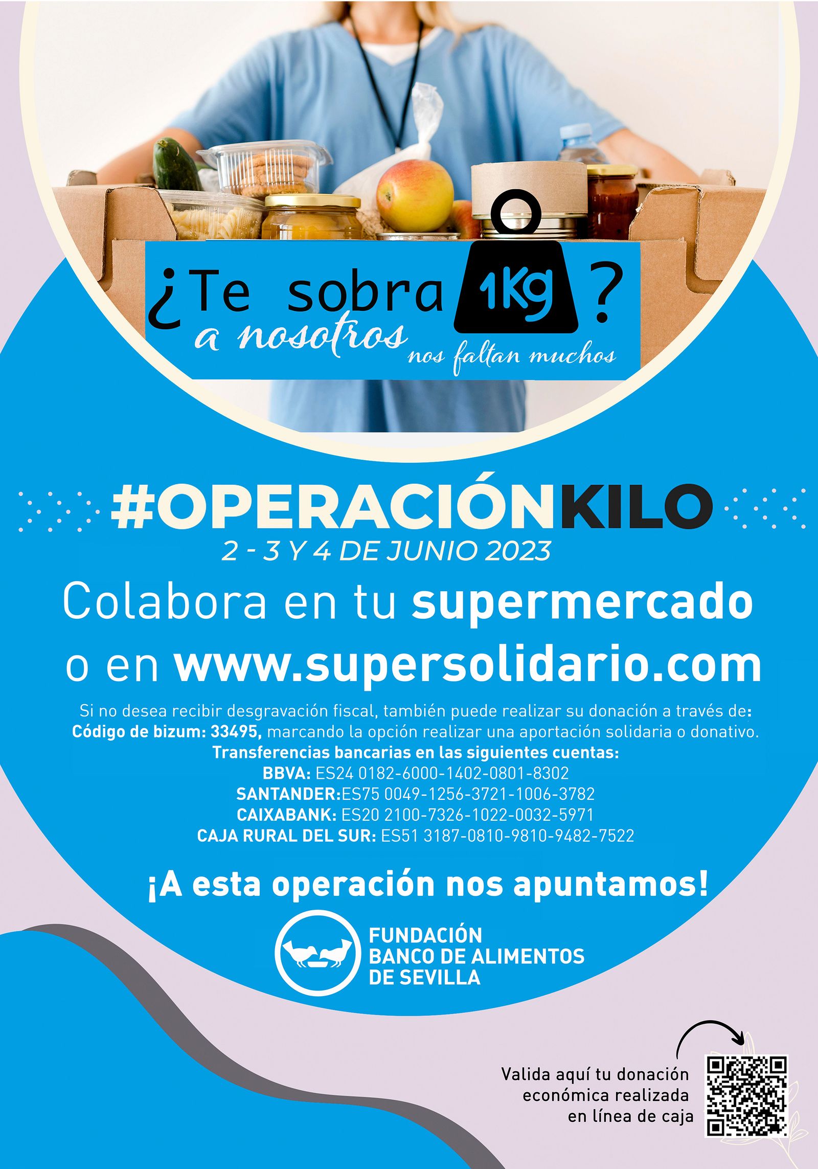 El cartel con el que se anuncia la Operación Kilo del Banco de Alimentos de Sevilla.