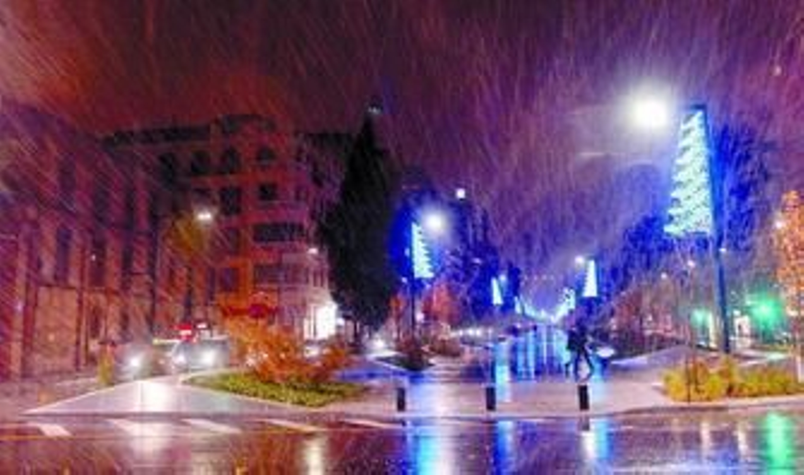 Después del anochecer cayeron los primeros copos.