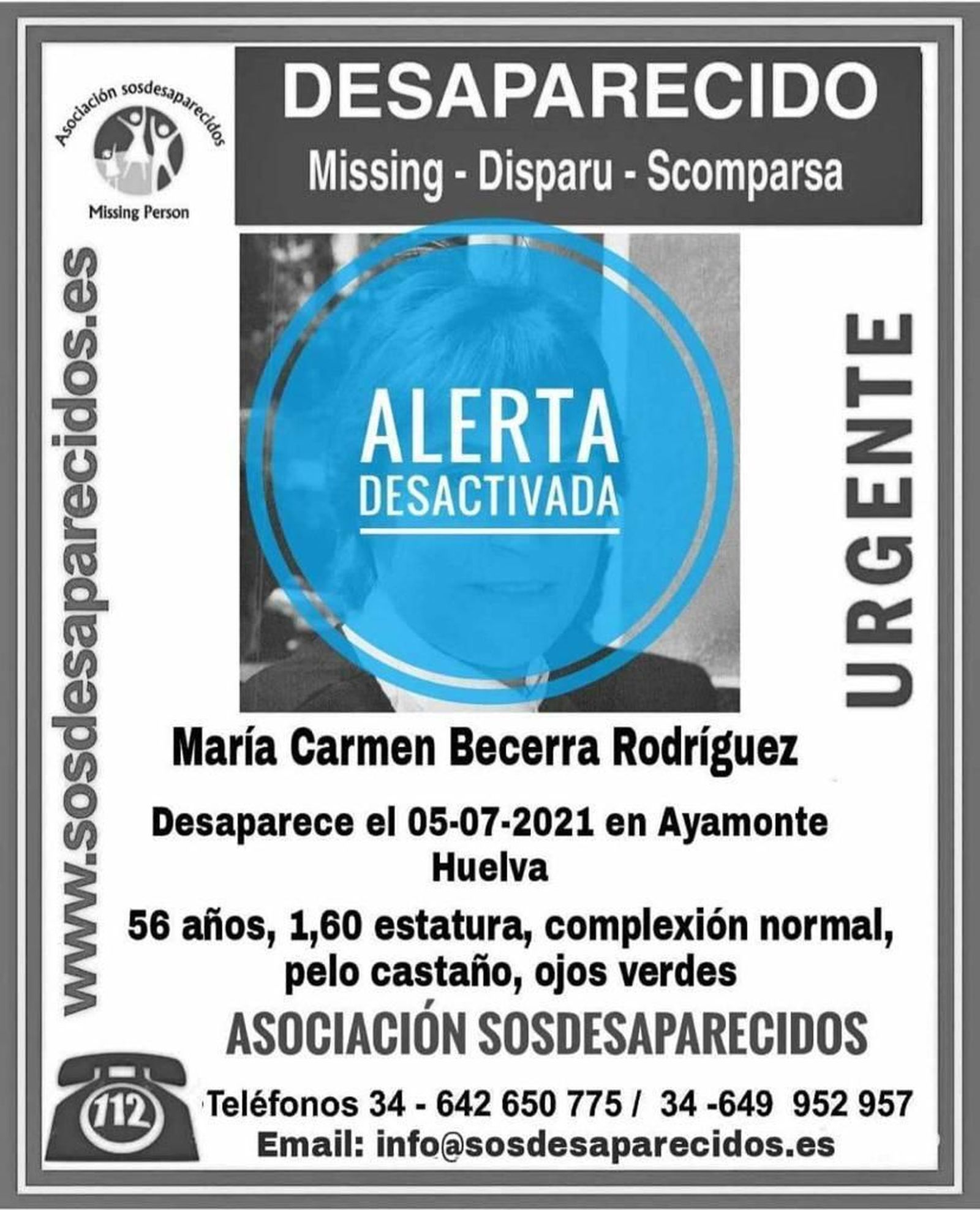 Se desconoce el lugar donde ha sido hallada