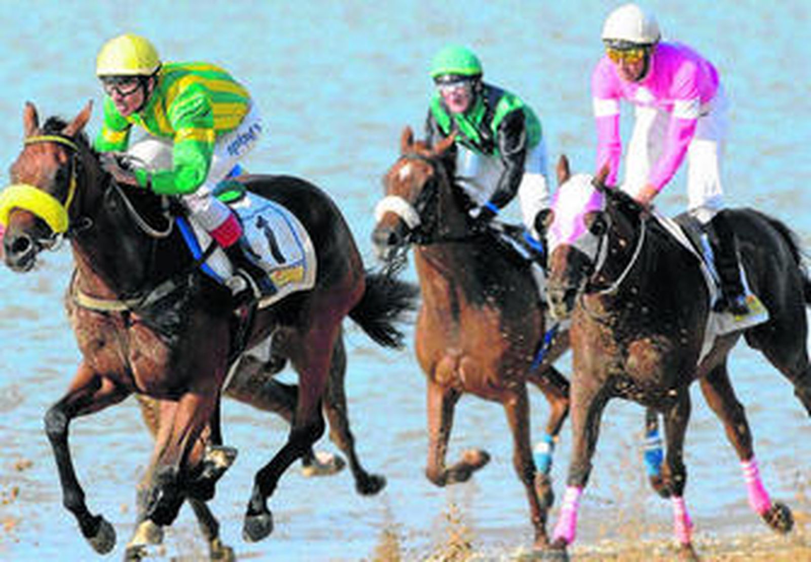 Los caballos volvieron a dar un gran espectáculo en la playa de Las Piletas.