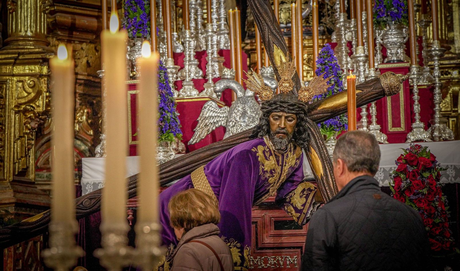 El Señor de las Tres Caídas, durante el besamanos del pasado primer viernes de marzo.