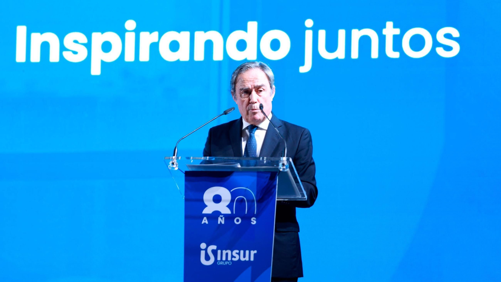 Ricardo Pumar, presidente de Grupo Insur, durante su discurso en el acto institucional por el 80º aniversario de la compañía.