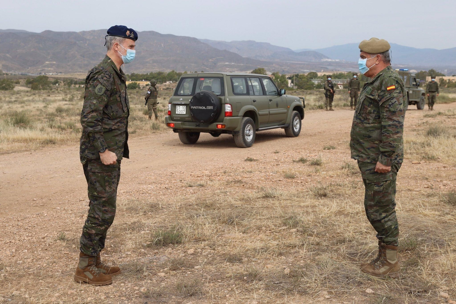 El Rey Felipe VI asiste a un ejercicio militar de la Brigada 2035 en Viator