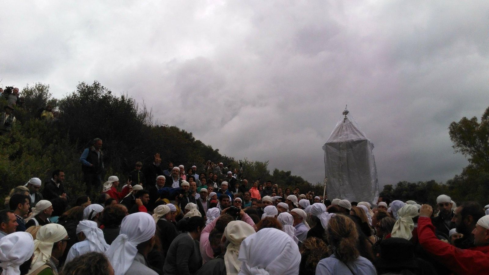 Uno de los traslados de la Virgen de Setefilla a Lora del Río.