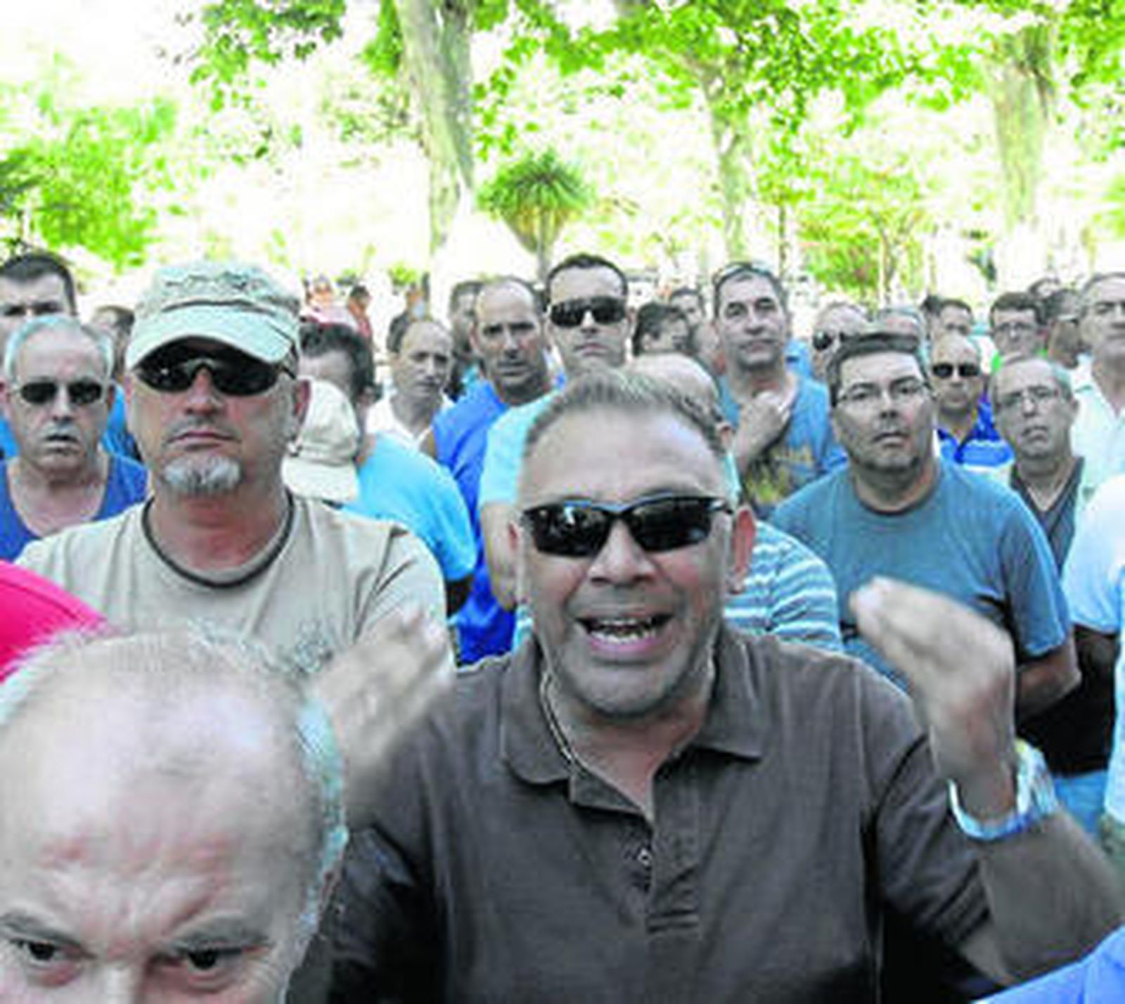 Imagen de la protesta celebrada por los ex Delphi el pasado martes.