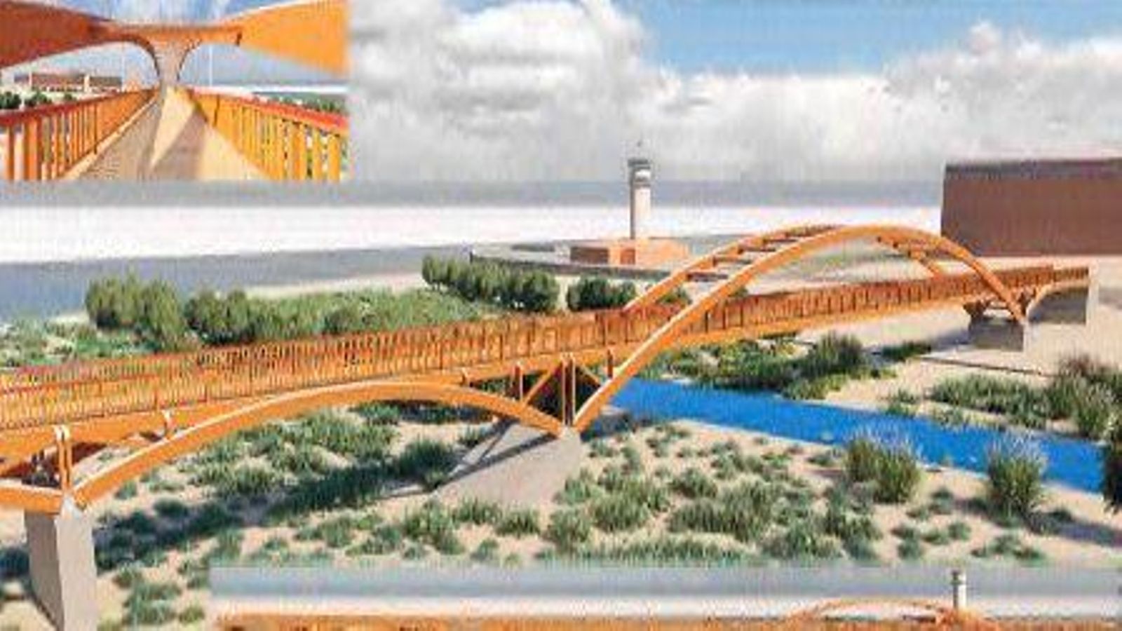 Puente de madera sobre el río Torrox