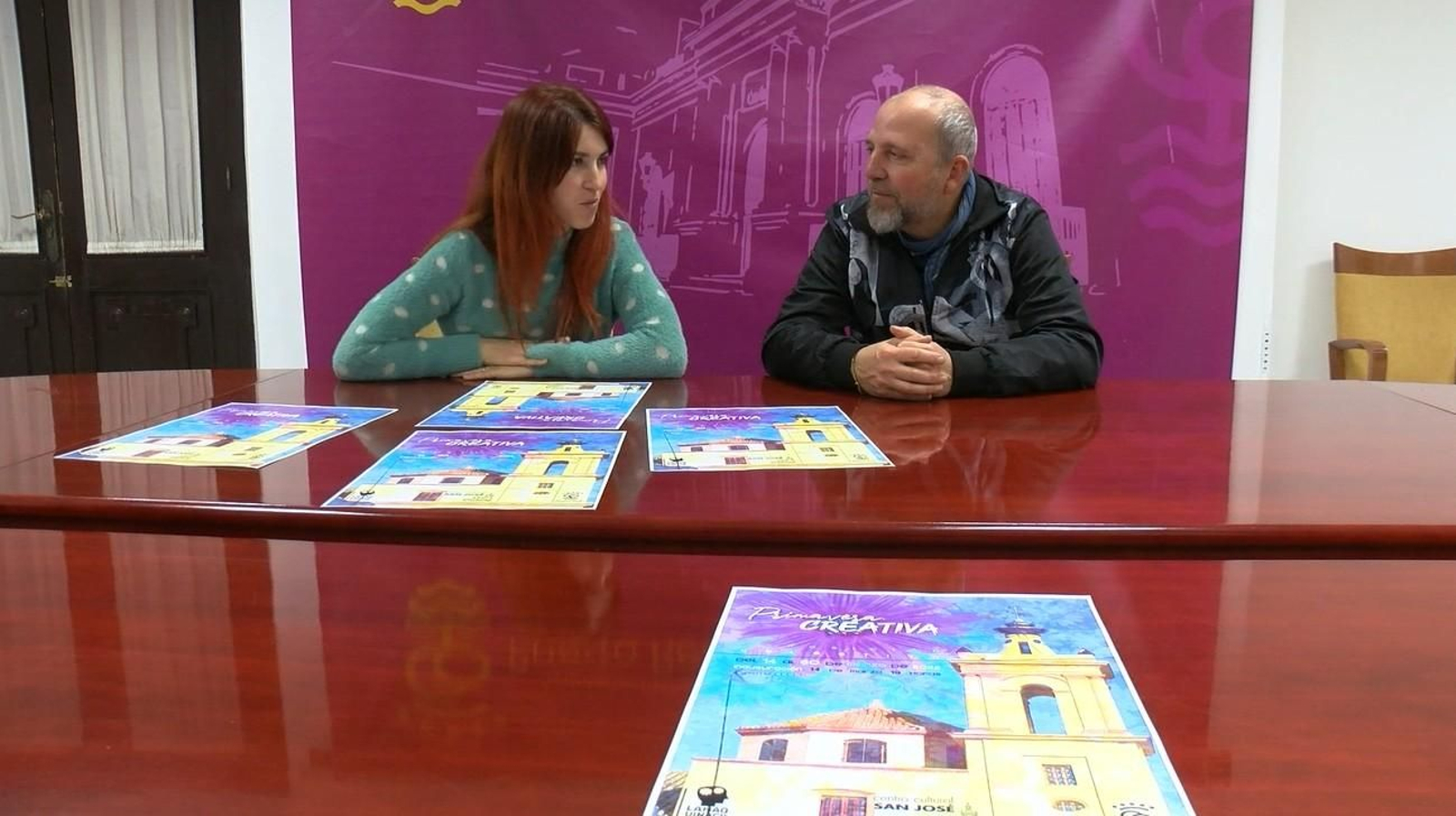 Nazaret Ramírez y José Enrique Izco en la presentación de 'Primavera Creativa'