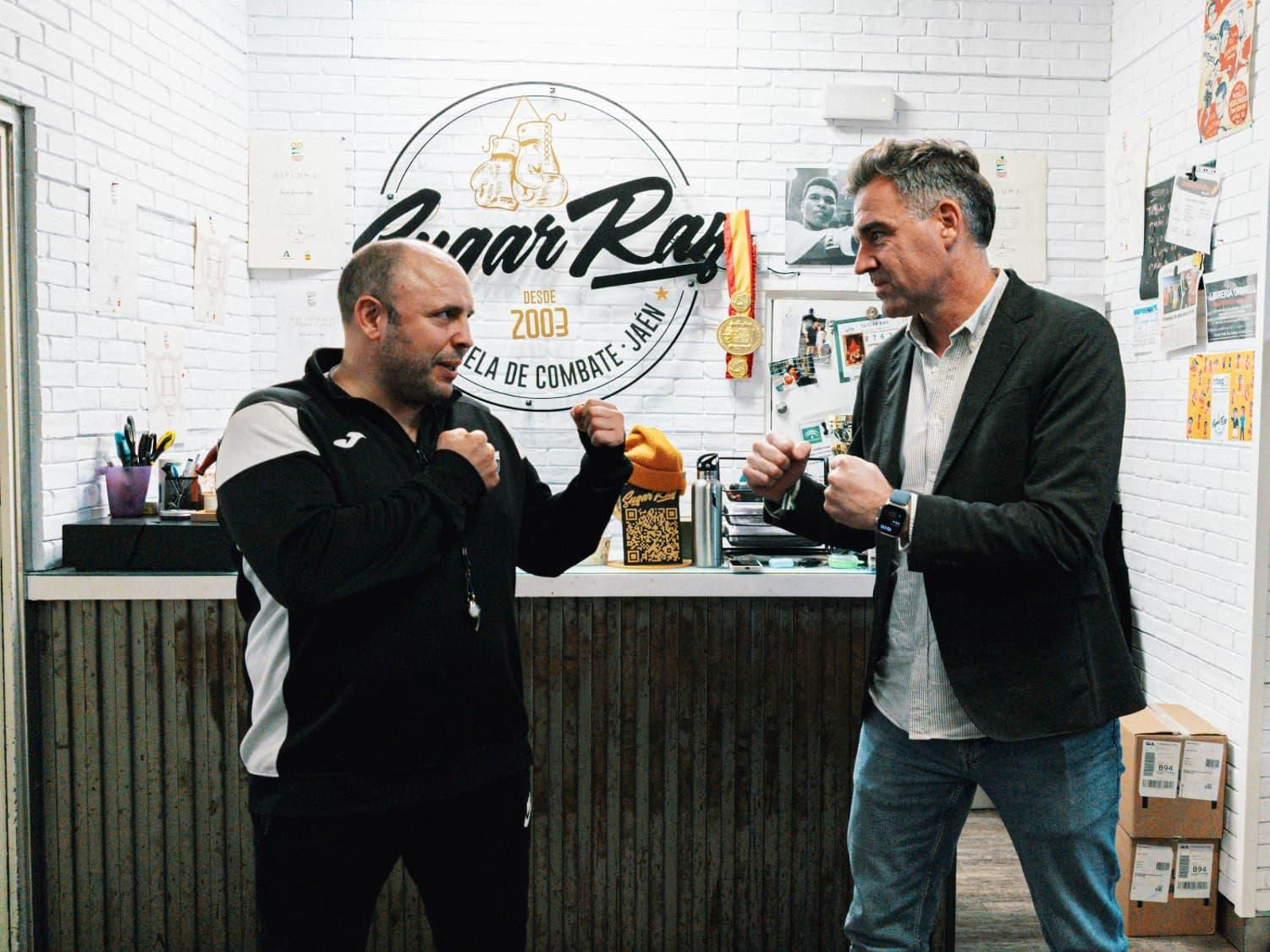 Raúl Buendía, director técnico de Sugar Ray Promotions, y Fran Anera, consejero delegado y director general del Real Jaén.