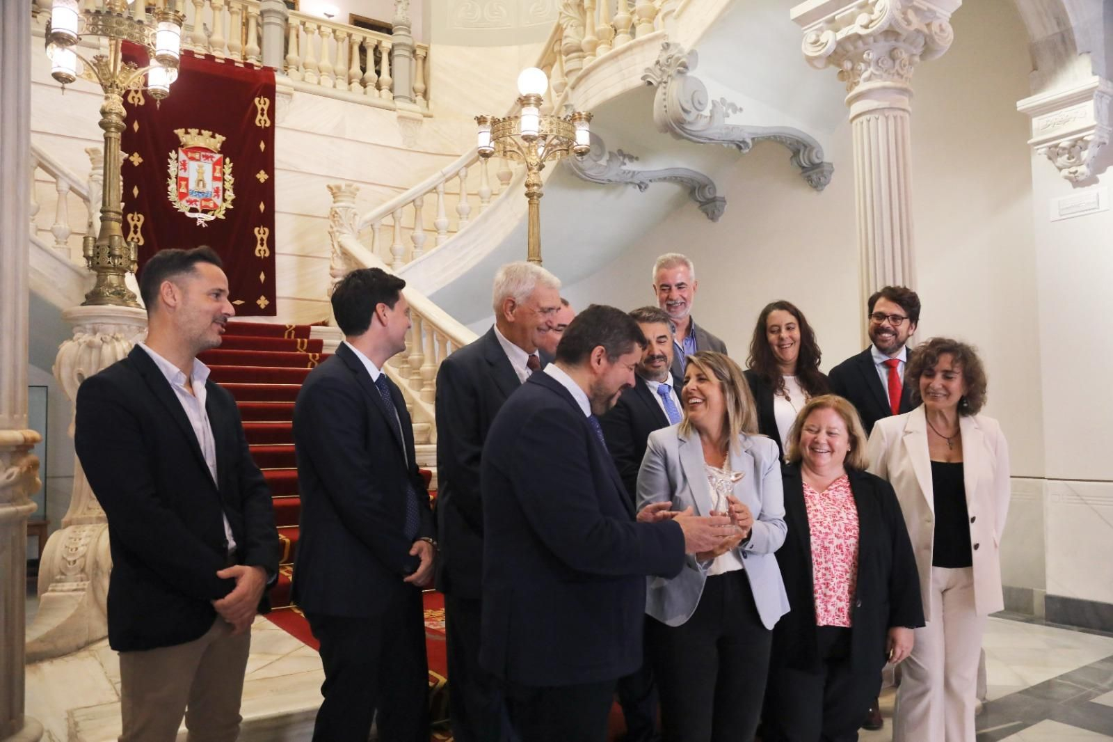 Visita de las delegaciones empresariales dCartagena, Ferrol y Cádiz al Ayuntamiento cartegenero.