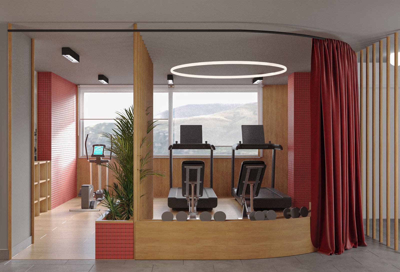 Be Casa Essential llega a Málaga,  un nuevo concepto de alquiler de pisos de obra  nueva y larga estancia. Imagen: Render del gimnasio.